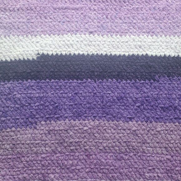Handmade Purple Afghan 48x35 • Crochet Lap Blanket Throw - Picture 2 of 5